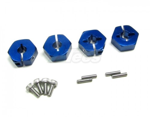 GPM Racing Team Losi Mini 8IGHT Aluminum Hex Adapter 4 Pieces Set Dark Blue