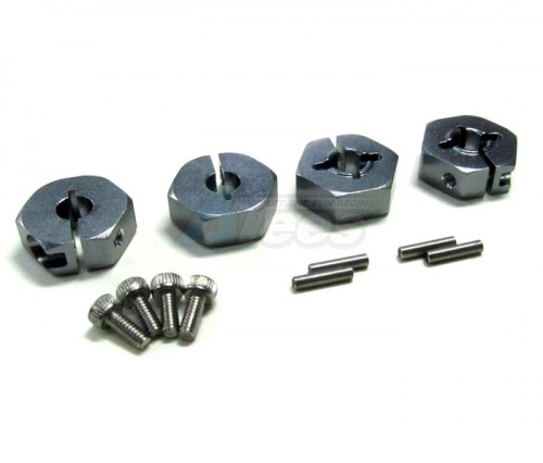GPM Racing Team Losi Mini 8IGHT Aluminum Hex Adapter 4 Pieces Set Gun Metal