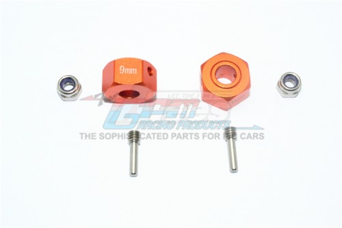 GPM Racing Arrma Granite Aluminium Hex Adapters 9MM - 6Pcs Set Orange