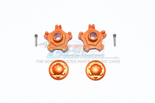 GPM Racing Arrma Infraction 6S BLX All-Road Aluminium Wheel Hex (+6MM) + Wheel Lock - 6Pcs Set Orange