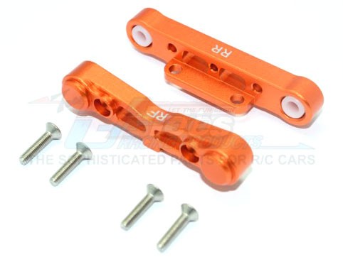 GPM Racing Arrma Kraton 6S BLX Aluminium Rear Lower Suspension Mount - 6Pc Set Orange