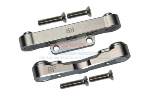 GPM Racing Arrma Kraton 6S BLX Aluminum Rear Lower Suspension Mount - 6Pc Set Silver