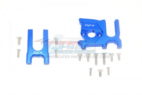 GPM Racing Arrma Talion 6S BLX Aluminium Center Differential (Front + Rear) + Motor Mount - 16Pcs Set (ARA10648) Blue