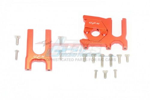 GPM Racing Arrma Talion 6S BLX Aluminium Center Differential (Front + Rear) + Motor Mount - 16Pcs Set (ARA10648) Orange
