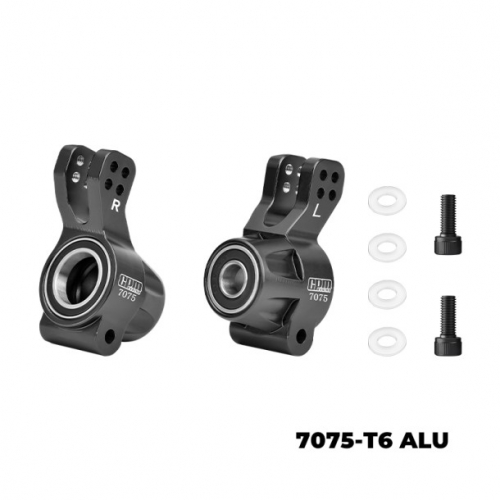 GPM Racing Arrma Kraton 6S BLX 7075 Alloy Rear Hub (Larger Inner Bearings) For Arrma 1/8 Kraton 6S / Outcast 6S / Notorious 6S / Big Rock 6S / Kraton 6S Exb V2/V6 / Notorious V6 Black