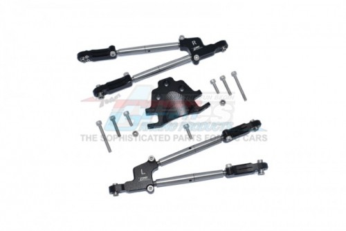 GPM Racing Arrma Kraton 8S BLX Aluminium Rear Tie Rods With Stabilizer (ARA110002T1/T2) - 12Pcs Set Black