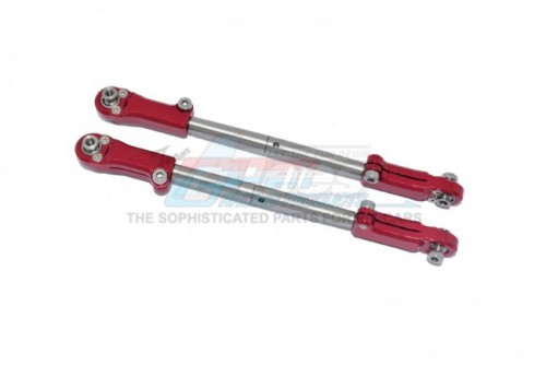 GPM Racing Arrma Kraton 8S BLX Aluminium + Stainless Steel Adjustable Front Steering Tie Rod (ARA110002T1/T2) - 2Pcs Set Red