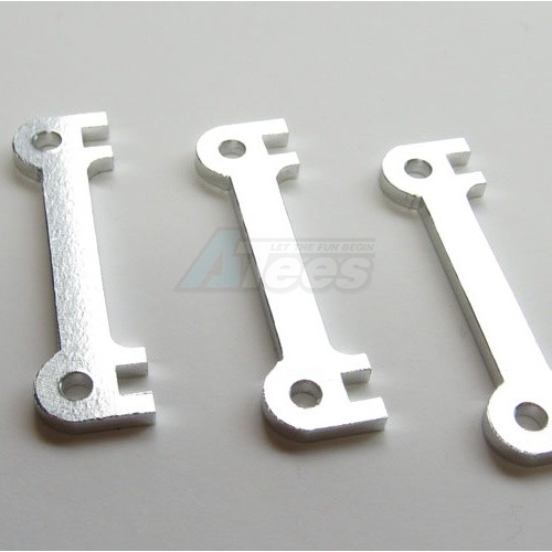GPM Racing HPI Minizilla Aluminum Front Or Rear Stabilized Brace For Hinge Pins - 3pcs Silver