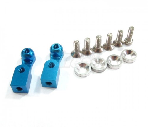 GPM Racing HPI Minizilla Aluminum Servo Mount With Screws & Collars - 1 Pair Set Blue