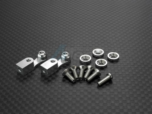 GPM Racing HPI Minizilla Aluminum Servo Mount With Screws & Collars - 1 Pair Set Silver