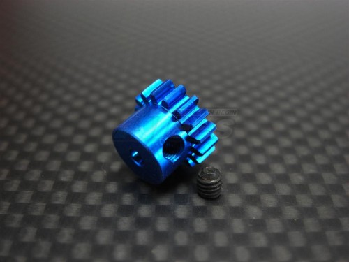 GPM Racing Anderson Racing MB4 Aluminum Motor Gear 14t (2.3mm Hole) With Screw - 1 Piece Set Blue