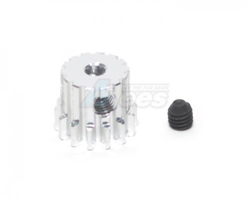 GPM Racing Anderson Racing MB4 Aluminum Motor Gear 14t (2.3mm Hole) With Screw - 1 Piece Set Silver