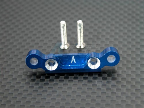 GPM Racing Kyosho Mini Inferno 09 Aluminum Rear Arm Bulk (1 Degree) For Rear Gear Box With Screws - 1 Piece Set Blue