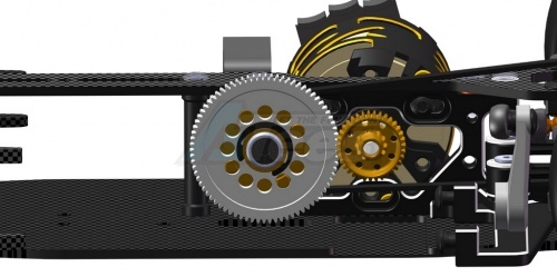 GPM Racing Kyosho Mini Inferno Aluminum Rear Arm Bulk (1 Deg) For Rear Gear Box With Screws - 1pc Set Black