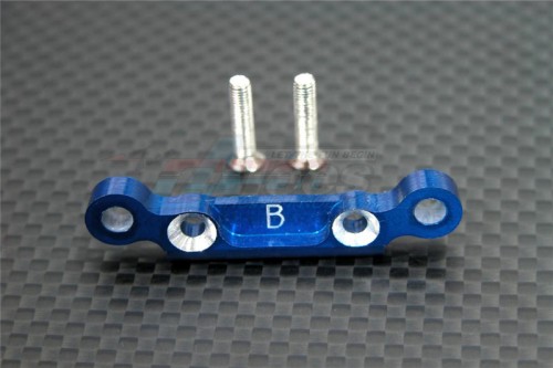 GPM Racing Kyosho Mini Inferno Aluminum Rear Arm Bulk (2 Degree) For Rear Gear Box With Screws - 1 Piece Set Blue