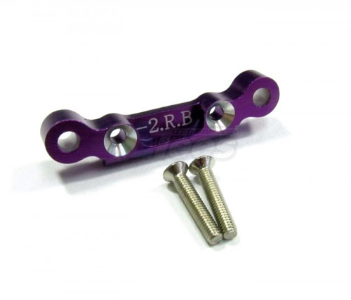 GPM Racing Kyosho Mini Inferno Aluminum Rear Arm Bulk (2 Deg) For Rear Gear Box With Screws - 1pc Set Purple