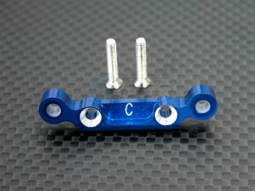 GPM Racing Kyosho Mini Inferno 09 Aluminum Rear Arm Bulk (3 Degree) For Rear Gear Box With Screws - 1 Piece Set Blue