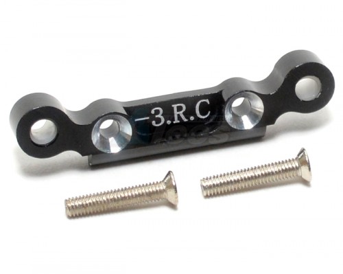 GPM Racing Kyosho Mini Inferno 09 Aluminum Rear Arm Bulk (3 Degree) For Rear Gear Box With Screws - 1 Piece Set Black