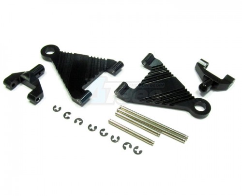 GPM Racing Kyosho Mini Inferno Aluminum Battery Holder With Pins & E-clips & Aluminum Mounts - 1pr Set Black