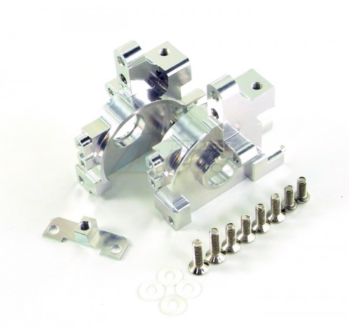 GPM Racing Kyosho Mini Inferno Aluminum Front / Rear Gear Box With Screws 2 Pieces Set Silver
