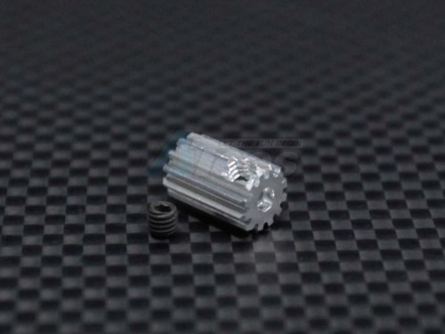 GPM Racing Kyosho Mini Inferno ST Aluminum Motor Gear (12t) - 1 Piece Set Silver