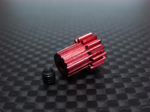 GPM Racing Kyosho Mini Inferno Aluminum Motor Gear (13t) - 1pc Set Red