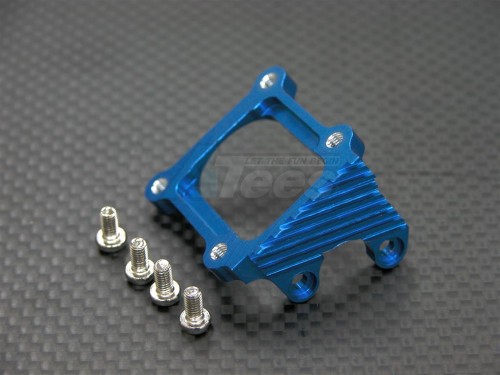 GPM Racing Kyosho Mini Inferno ST Aluminum Motor Heat Sink Mount With Screws - 1 Piece Set Blue