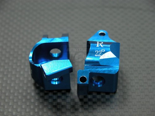 GPM Racing Kyosho Mini Inferno Aluminum Front C-Hub (22 Degree) 1 Pair Blue