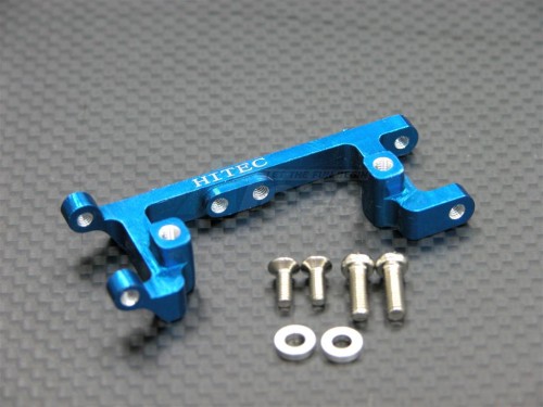 GPM Racing Kyosho Mini Inferno ST Aluminum Servo Mount With Screws & Shims (for Hitec Servo) - 1 Piece Set Blue