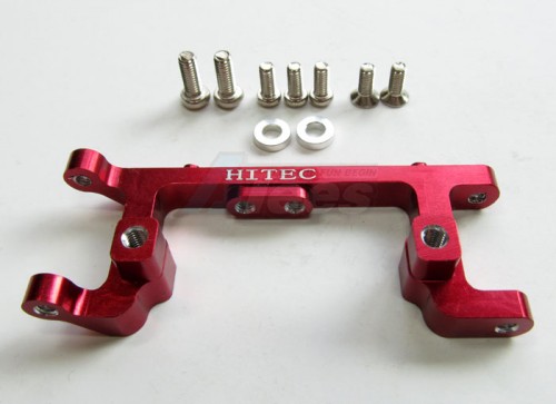GPM Racing Turnigy 1/16 Racing Buggy Aluminum Servo Mount With Screws & Shims (for Hitec Servo) - 1pc Set Red