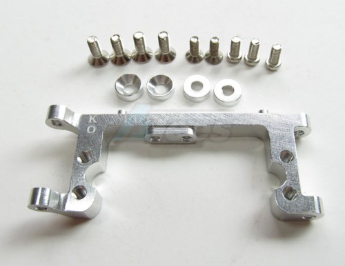 GPM Racing Turnigy 1/16 Racing Buggy Aluminum Servo Mount With Screws & Shims (For Kopropo, Futaba, Sanwa) - 1Pc Set Silver