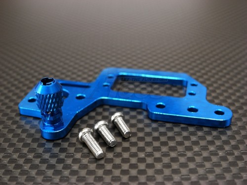 GPM Racing Turnigy 1/16 Racing Buggy Aluminum Servo Mount Cover With Screws - 1 Piece Set Blue