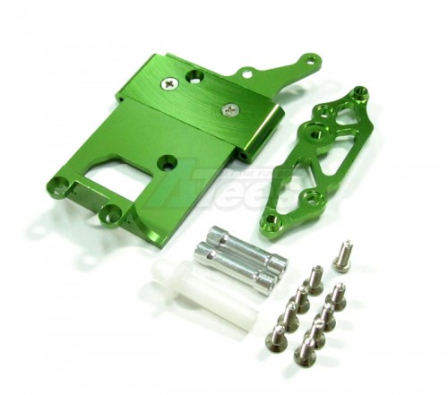 GPM Racing Kyosho Mini Inferno Aluminum Receiver Bottom Mount With Screws & Aluminum + Delrin Posts - 2Pcs Set Green