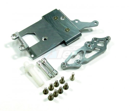 GPM Racing Kyosho Mini Inferno Aluminum Receiver Bottom Mount With Screws & Aluminum + Delrin Posts - 2Pcs Set Gun Metal
