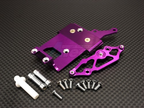 GPM Racing Kyosho Mini Inferno Aluminum Receiver Bottom Mount With Screws & Aluminum+Delrin Posts - 2Pcs Set Purple