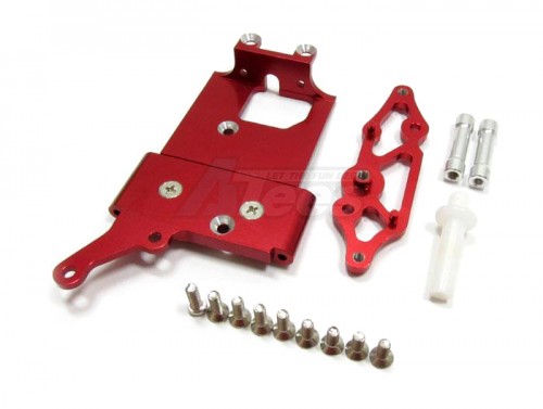 GPM Racing Kyosho Mini Inferno ST Aluminum Receiver Bottom Mount With Screws & Aluminum+Delrin Posts - 2Pcs Set Red
