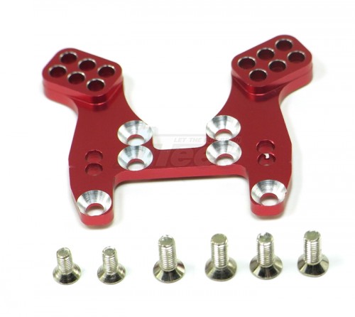 GPM Racing Kyosho Mini Inferno Aluminum Front Damper Tower with Screws - 1 Pc Red