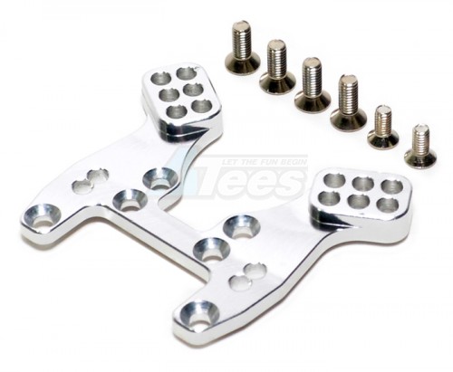 GPM Racing Kyosho Mini Inferno Aluminum Front Damper Tower with Screws - 1 Pc Silver