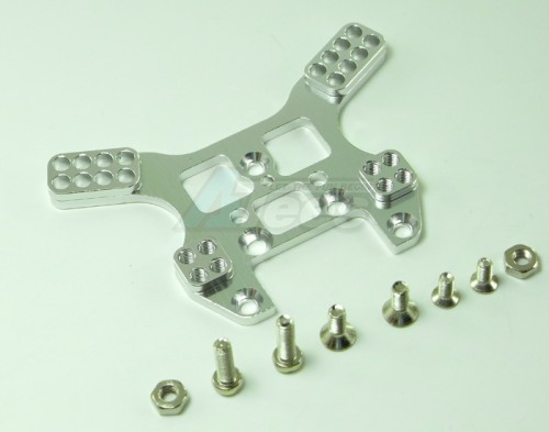 GPM Racing Kyosho Mini Inferno Aluminum Rear Damper Tower with Screws - 1 Pc Silver