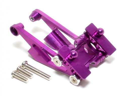 GPM Racing Kyosho Mini Inferno Aluminum Rear Wing Mount With Screws - 5Pcs Set Purple