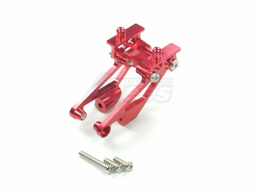 GPM Racing Kyosho Mini Inferno Aluminum Rear Wing Mount With Screws - 5Pcs Set Red