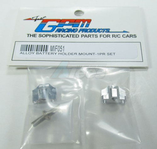 GPM Racing Kyosho Mini Inferno ST Aluminum Battery Holder Mount With Screws - 1Pair Set Silver