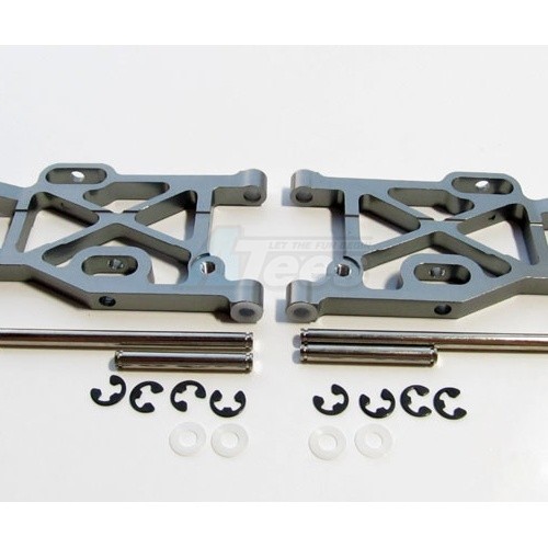 GPM Racing Kyosho Mini Inferno Aluminum Rear Lower Arm With E-Clips & Pins & Delrin Collars 1 Pair Set Gun Metal