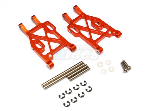 GPM Racing Kyosho Mini Inferno Aluminum Rear Lower Arm With E-Clips & Pins & Delrin Collars 1 Pair Set Orange