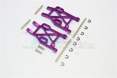 GPM Racing Kyosho Mini Inferno Aluminum Rear Lower Arm With E-Clips & Pins & Delrin Collars 1 Pair Set Purple