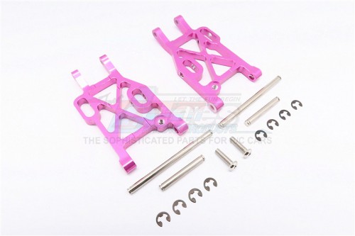 GPM Racing Kyosho Mini Inferno Aluminum Rear Lower Arm With E-Clips & Pins & Delrin Collars 1 Pair Set Pink