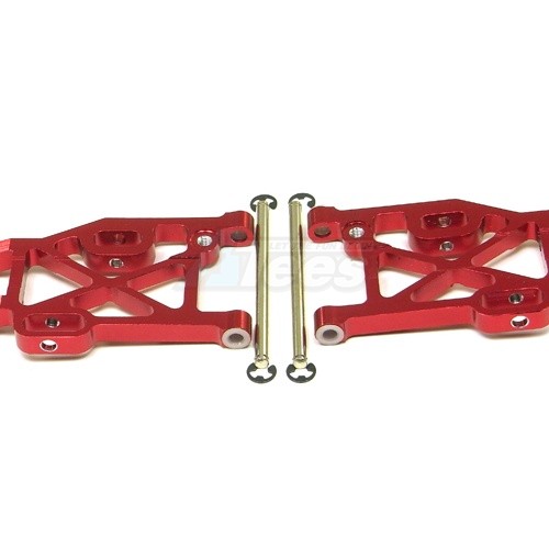 GPM Racing Kyosho Mini Inferno Aluminum Rear Lower Arm With E-Clips & Pins & Delrin Collars 1 Pair Set Red