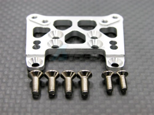 GPM Racing Kyosho Mini Inferno ST Aluminum Front Damper Tower With Screws - 1 Piece Set Silver