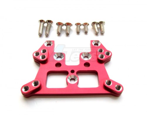 GPM Racing Kyosho Mini Inferno ST Aluminum Rear Damper Tower With Screws - 1 Piece Set Red