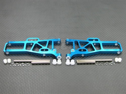 GPM Racing Kyosho Mini Inferno ST Aluminum Front Lower Arm With Pins & E-cilps - 1 Pair Set Blue